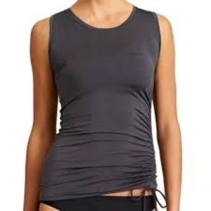 Athleta Womens Heather Scrunch Rashguard-Gray